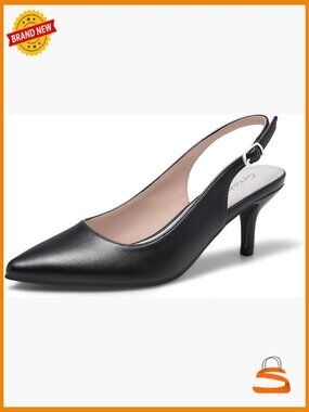 Kitten Heels Pointed Toe Slingback Dress Pumps Platform Cushioned Insole